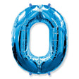 Foil Balloon Number 0 Blue 42 Inch