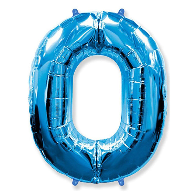 Foil Balloon Number 0 Blue 42 Inch