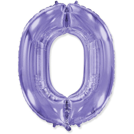 Foil Balloon Number 0 Lilac Purple 42 Inch