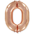 Foil Balloon Number 0 Rose Gold 42 Inch