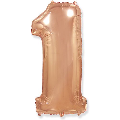 Foil Balloon Number 1 Rose Gold 42 Inch