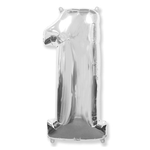 Foil Balloon Number 1 Silver 42 Inch