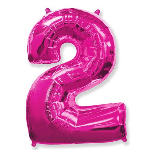 Foil Balloon Number 2 Fuchsia