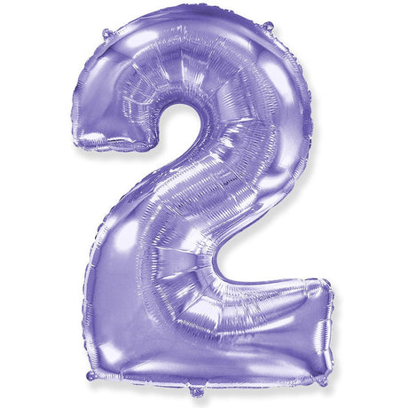 Foil Number 2 Balloon Lilac Purple