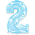 Foil Balloon Number 2 Pastel Blue