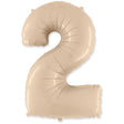 Foil Balloon Number 2 Satin Cream