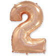 Foil Balloon Number 2 Rose Gold 42 Inch