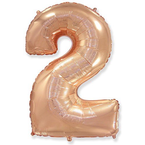 Foil Balloon Number 2 Rose Gold 42 Inch