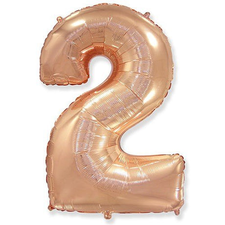Foil Balloon Number 2 Rose Gold 42 Inch