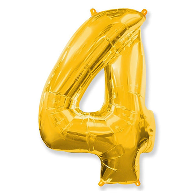 Foil Balloon Number 4 Gold 42 Inch
