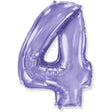 Foil Number 4 Balloon Lilac Purple