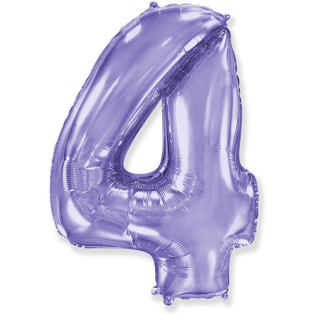 Foil Number 4 Balloon Lilac Purple