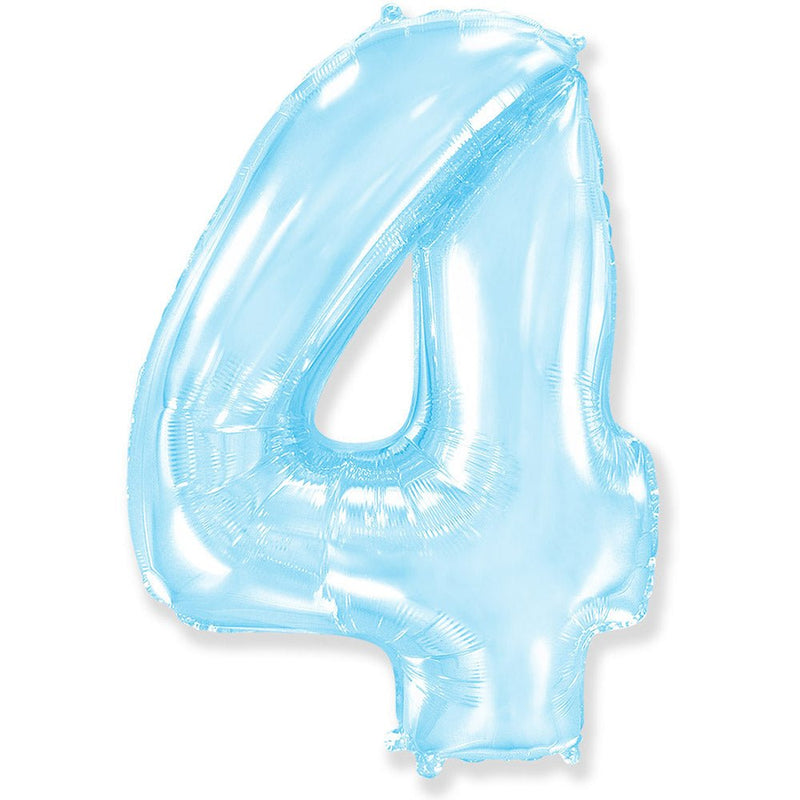 Foil Balloon Number 4 Pastel Blue