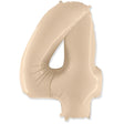 Foil Balloon Number 4 Satin Cream