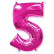 Foil Balloon Number 5 Fuchsia 42 Inch