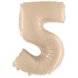 Foil Balloon Number 5 Satin Cream