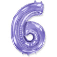 Foil Number 6 Lilac Purple Balloon
