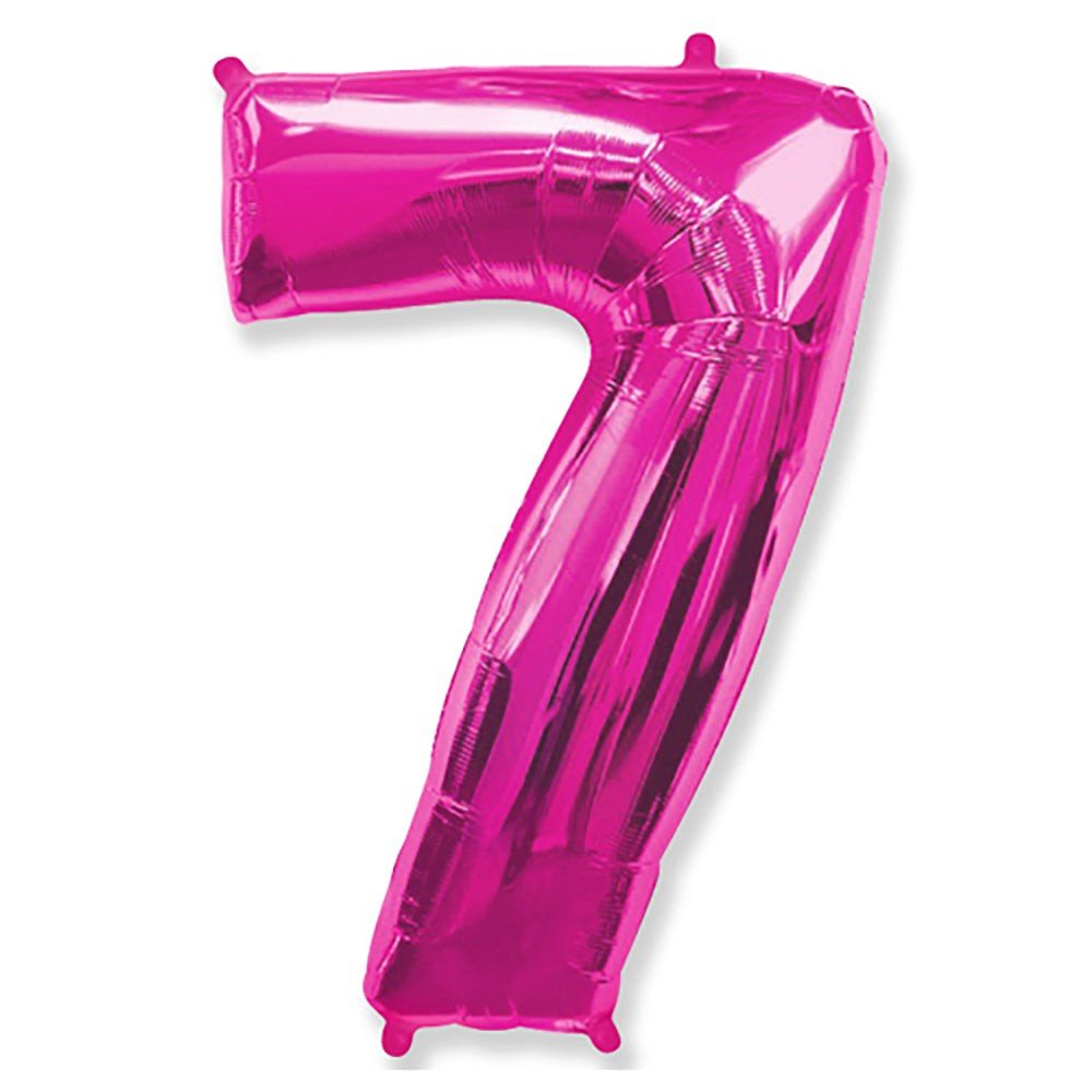 Foil Balloon Number 7 Fuchsia