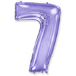Foil Balloon Number 7 Lilac Purple
