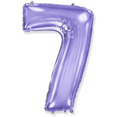 Foil Balloon Number 7 Lilac Purple