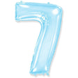 Foil Balloon Number 7 Pastel Blue