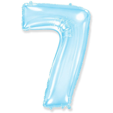 Foil Balloon Number 7 Pastel Blue