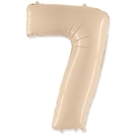 Foil Balloon Number 7 Satin Cream