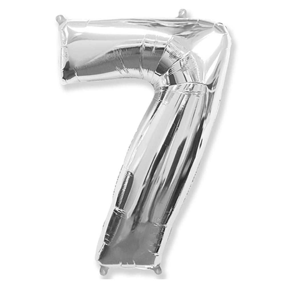 Number 7 Silver Foil Balloon