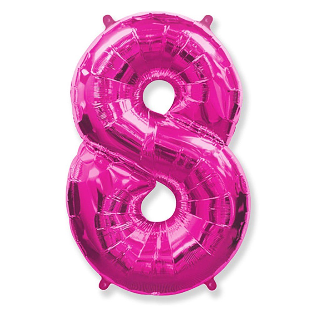 Foil Balloon Number 8 Fuchsia 42 Inch