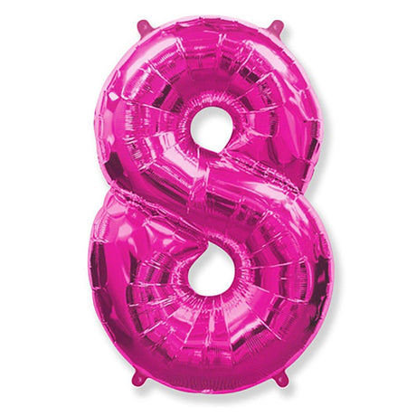 Foil Balloon Number 8 Fuchsia 42 Inch