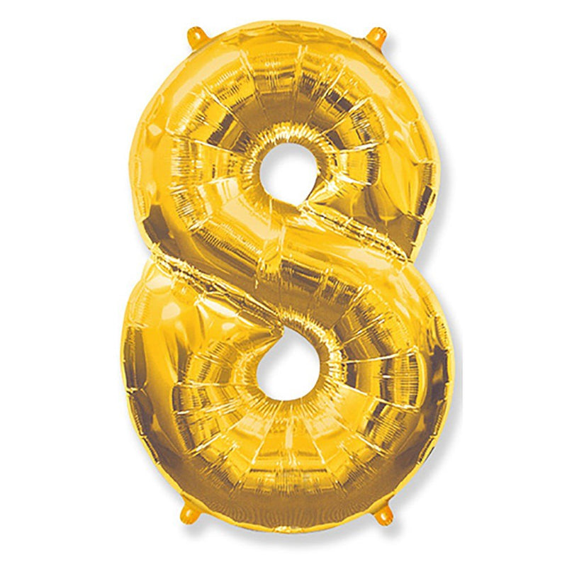 Foil Balloon Number 8 Gold 42 Inch