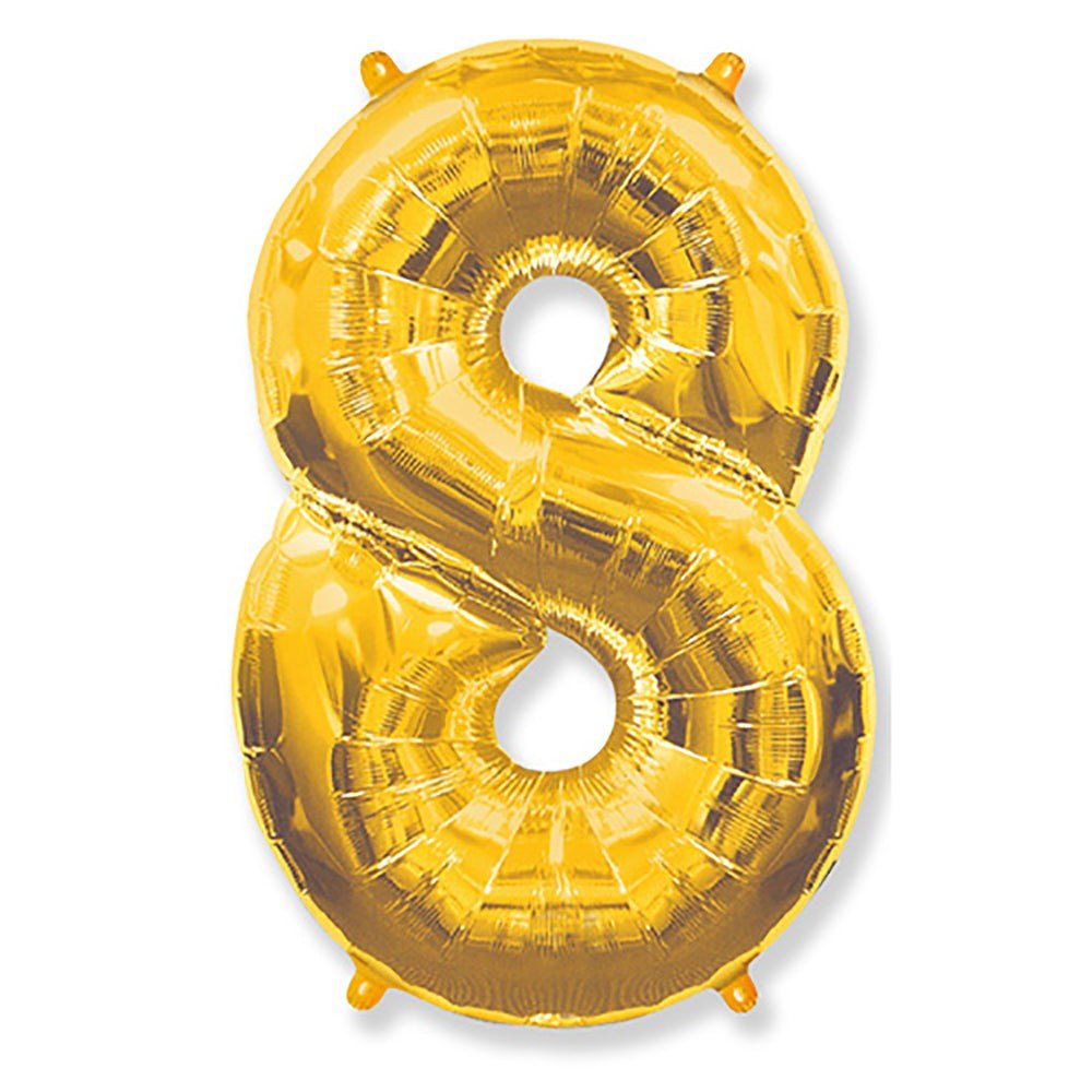 Foil Balloon Number 8 Gold 42 Inch