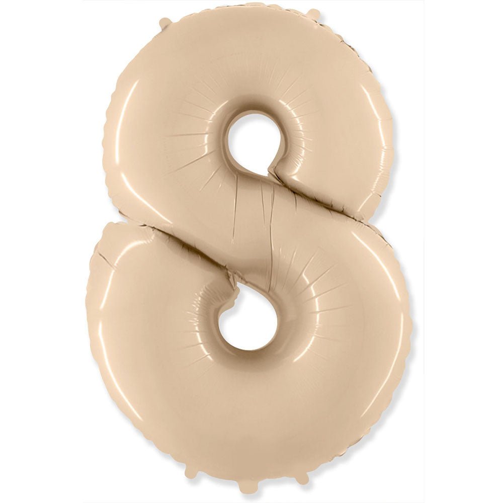 Foil Balloon Number 8 Cream