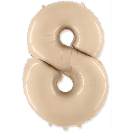 Foil Balloon Number 8 Cream