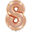 Foil Balloon Number 8 Rose Gold