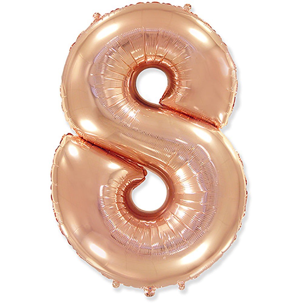 Foil Balloon Number 8 Rose Gold