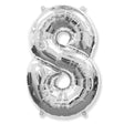 Foil Balloon Number 8 Silver 42 Inch