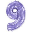 Number 9 Foil Balloon Lilac Purple