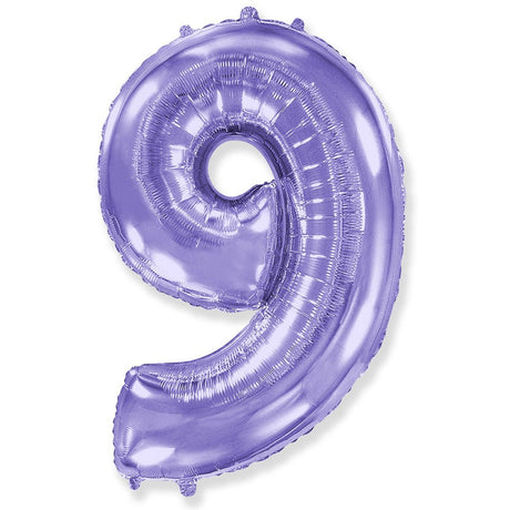 Number 9 Foil Balloon Lilac Purple