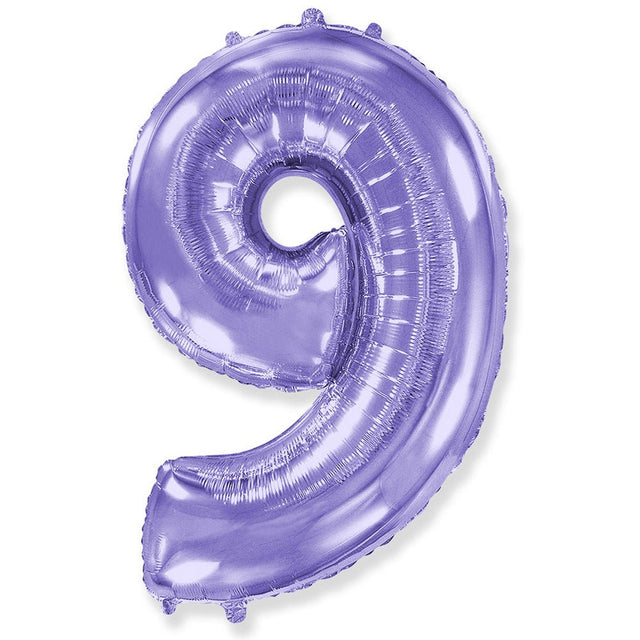 Number 9 Foil Balloon Lilac Purple