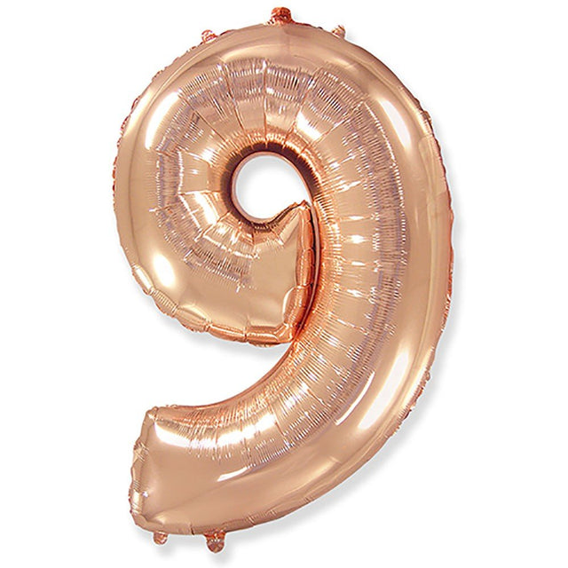 Foil Balloon Number 9 Rose Gold