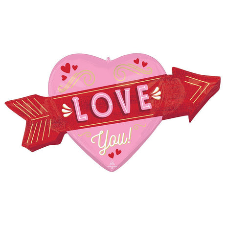 Heart Foil Balloon Retro Love Arrow