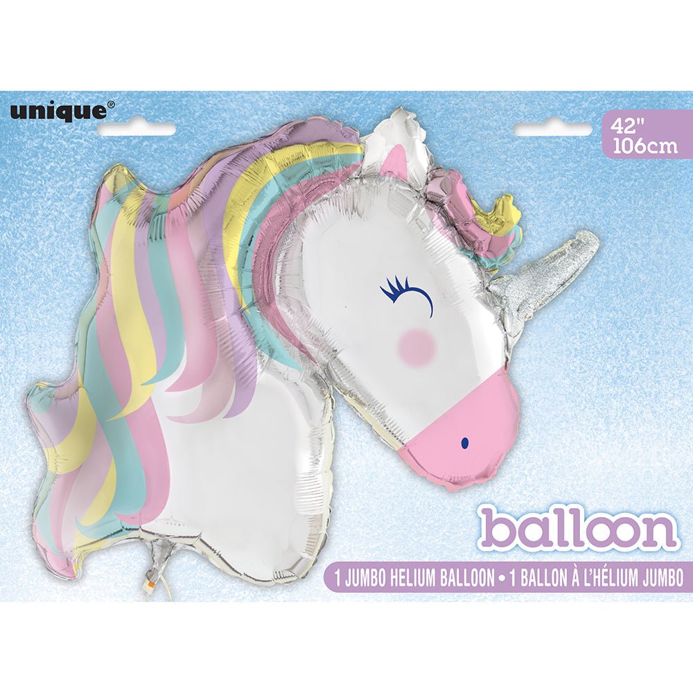 Foil Balloon Unicorn Rainbow Pastel 42 Inch