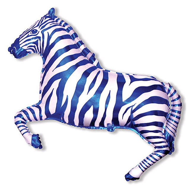 Foil Balloon Zebra Blue 42 Inch