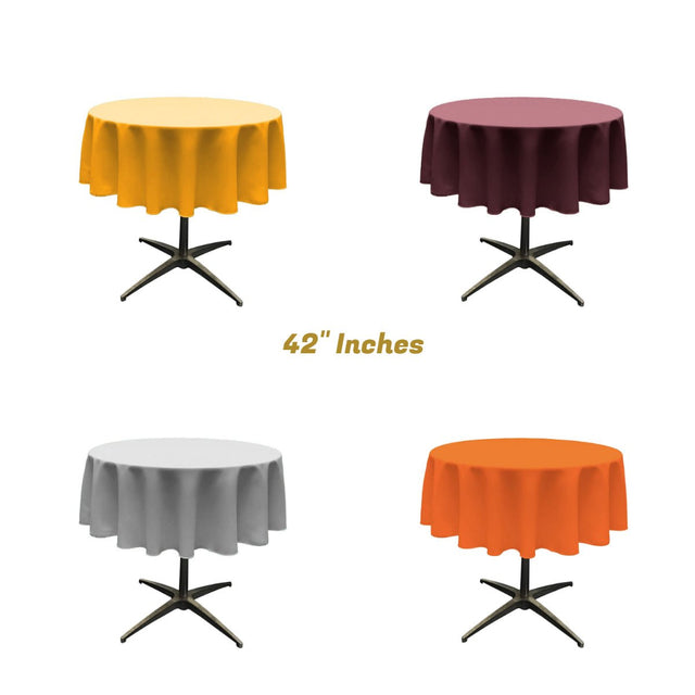 Polyester Poplin Fabric - Seamless Round Tablecloth, 42" Diameter (1 Piece)