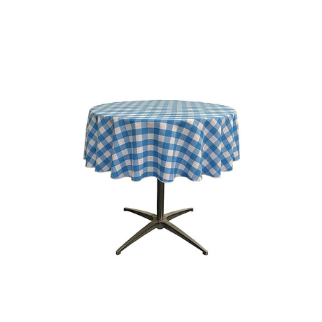 42" Round Tablecloth Polyester Fabric - Checkered Gingham Plaid, 42" Diameter (1 Piece)