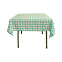 42" X 42" Square Tablecloth Polyester Fabric - Checkered Gingham Plaid, White & Lime, 42" X 42" (1 Piece)