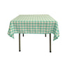 42" X 42" Square Tablecloth Polyester Fabric - Checkered Gingham Plaid, White & Lime, 42" X 42" (1 Piece)