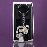 Wedding Couple Metal Keychain 2 Inch 12pcs Party Favor