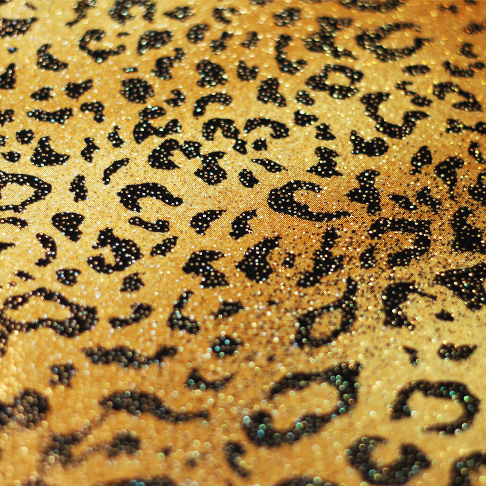 Cheetah Nylon Spandex Fabric - Tan, Brown, Black Cheetah Print, 58-60" Width (1 Yard)